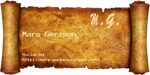 Mars Gerzson névjegykártya